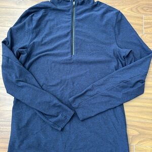 Lululemon Athletica Heathered Blue half zip long sleeve